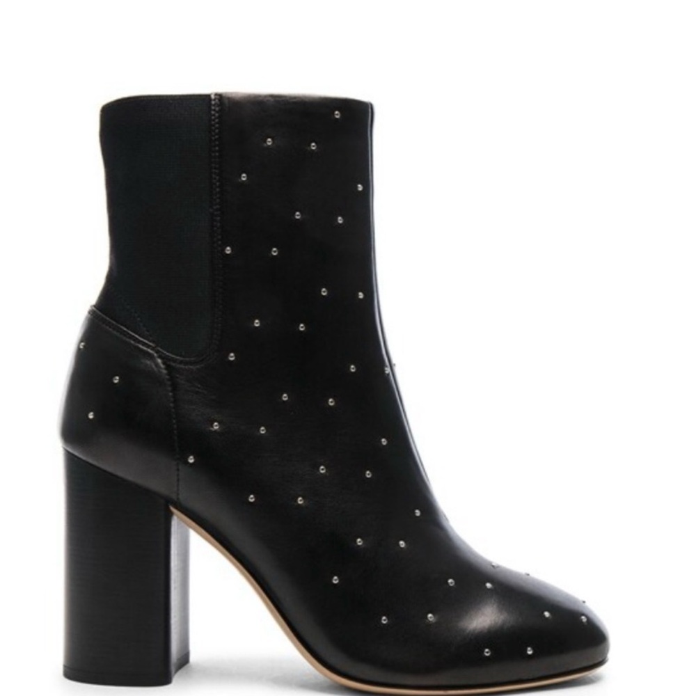 rag & bone Black Ankle Boots with Silver Studs